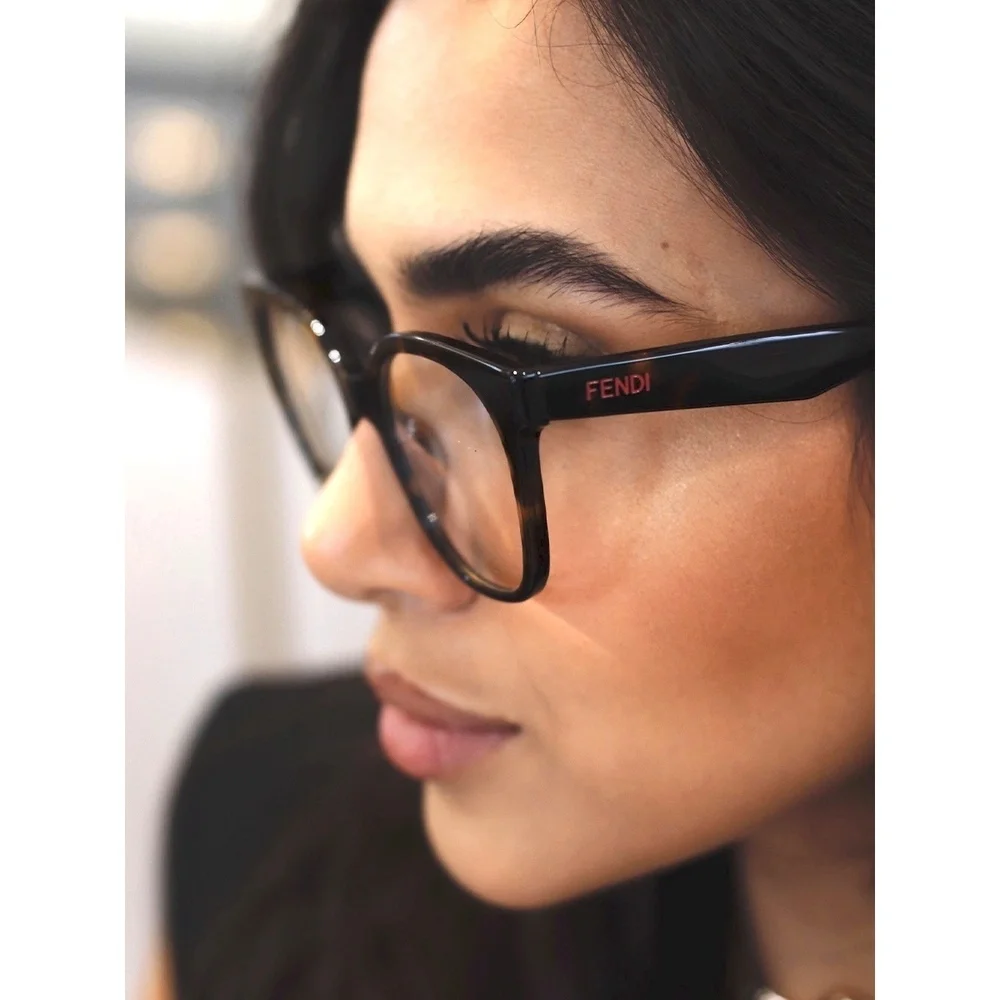 NWT Fendi FE50023I-052-51 Havana Square 51mm Eyeglasses